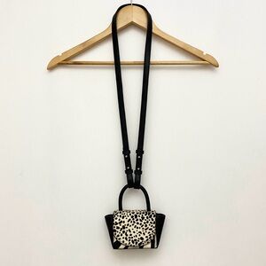 Topshop Cow Leather Mini Crossbody Purse